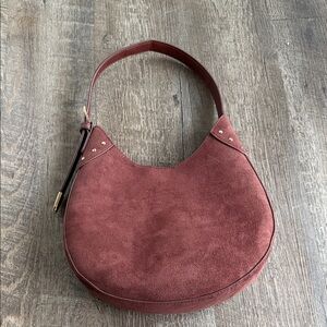 Universal Thread Burgundy Suede Crescent Hobo